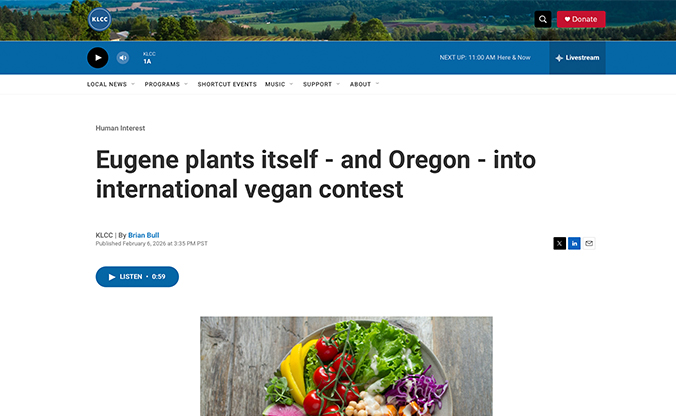 KLCC Eugene Vegan Chef Challenge