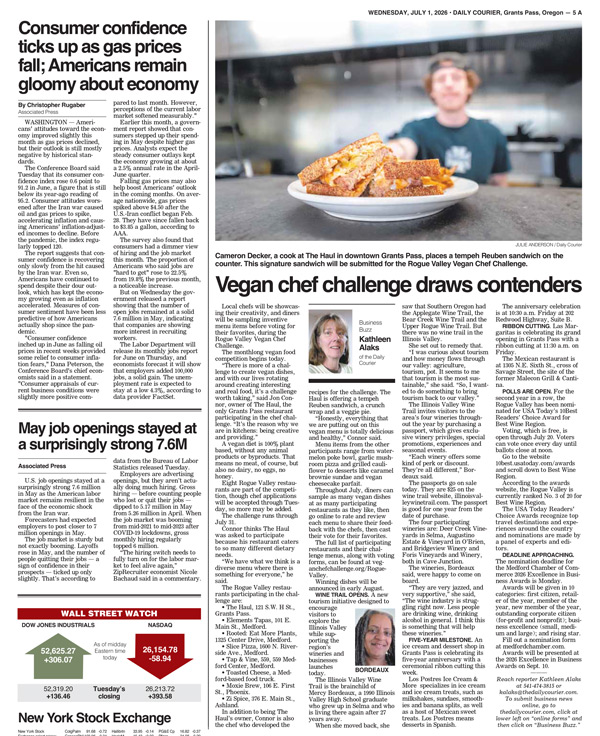 Vegan Chef Challenge feature in the Grants Pass Oregon's Daily Courier
